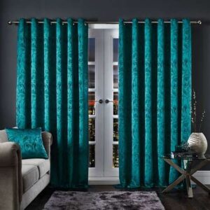 teal-elegance-grommet-curtain-in-UAE