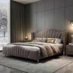 charcoal-line-textured-upholstered-bed-in-UAE